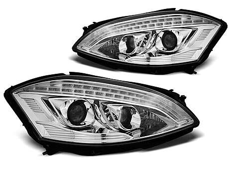 Headlights D1S Xenon HID Chrome Mercedes-Benz W221 S-Class 2005-2009