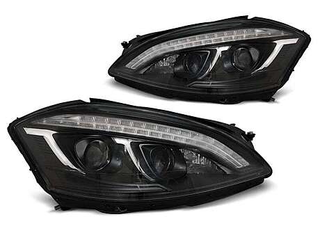 Headlights D1S Xenon HID Black Mercedes-Benz W221 S-Class 2005-2009