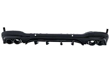 Rear Diffuser with Black Exhaust Muffler Tips suitable for Mercedes GLC SUV X253 Facelift (2020-2023) GLC43 Design Night Package