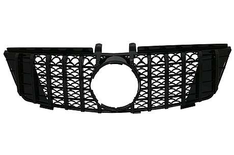 Central Front Grille suitable for Mercedes ML W164 Facelift (07.2008-2011) GT-R Panamericana Design Black
