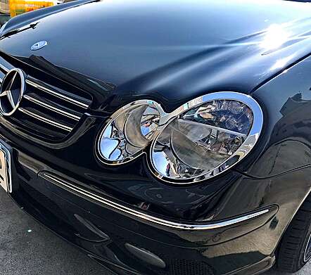 Cubiertas de faro cromadas IDFR 1-MB171-01C para Mercedes-Benz W209 CLK Clase 2003-2009
