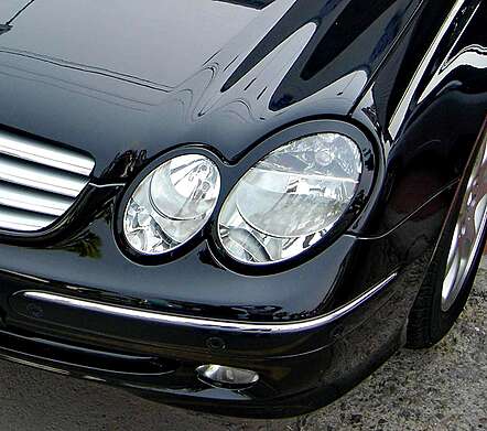 Cubrefaros negros IDFR 1-MB171-01PBK para Mercedes-Benz W209 CLK Class 2003-2009