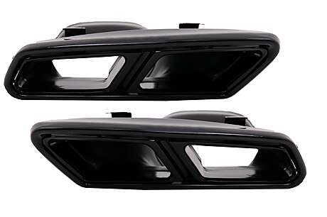 Exhaust Muffler Tips for Mercedes S-Class W222 E-Class W212 Facelift CLS W218 SL-Class R231 E63 S65 Design Black Exclusive Editon