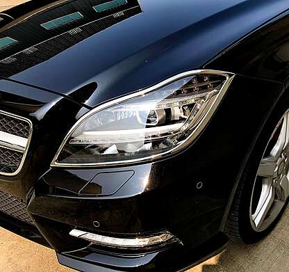 Chrome Headlights Trims IDFR 1-MB191-01C Mercedes Benz W218 CLS Class 2011-2014