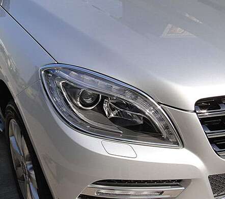 Cubiertas de faro cromadas IDFR 1-MB403-01C para Mercedes-Benz W166 ML Class 2011-2016
