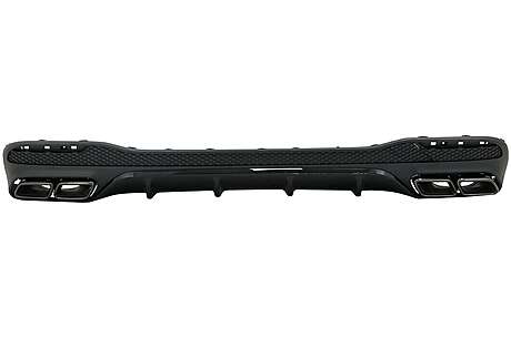 Rear Diffuser with Exhaust Muffler Tips suitable for Mercedes GLE W166 SUV Sport Line (2015-2018) Night Package