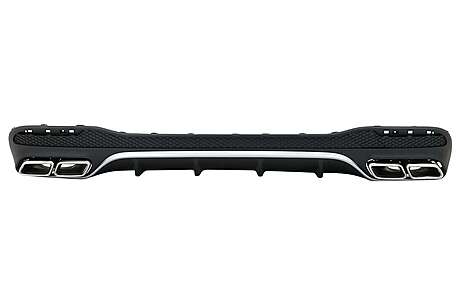 Rear Diffuser with Exhaust Muffler Tips suitable for Mercedes GLE W166 SUV Sport Line (2015-2018)