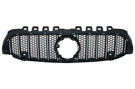 Central Grille suitable for Mercedes A-Class W177 Hatchback V177 Sedan (04.2018-) Mesh GT-R Panamericana Design Black Chrome