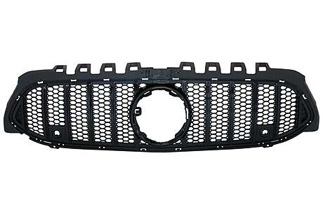 Central Grille suitable for Mercedes A-Class W177 Hatchback V177 Sedan (04.2018-) Mesh GT-R Panamericana Design All Black