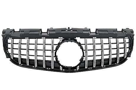 Front Grille suitable for Mercedes SLC-Class R172 Facelift (2016-2019) GT-R Panamericana Design Black Chrome