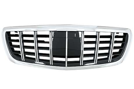 Front Grille Vertical Stripes suitable for Mercedes S-Class W222 X222 (2014-2019) Style Design