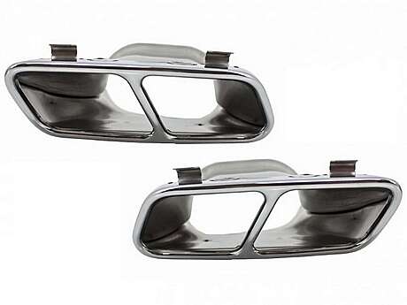 Exhaust Muffler Tips suitable for Mercedes A-Class W176 (2012-2018) CLA W117 C117 (2012-2018) A45 CLA45 Design