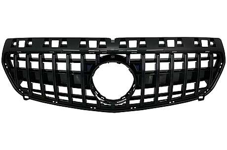 Central Grille suitable for Mercedes A-Class W176 (2012-08.2015) A45 GT-R Panamericana Design All Black