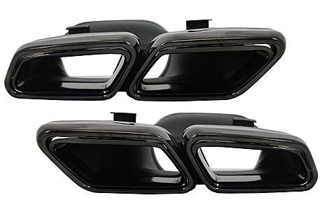 Exhaust Muffler Tips suitable for Mercedes Benz S-Class W222 E-Class W212 S212 Facelift CLS W218 SL-Class R231 E65 S65 SL65 A-Design Black Edition