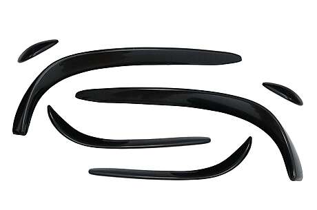 Front Bumper Splitters Fins Flaps Aero suitable for Mercedes C-Class W205 S205 C205 A205 (2015-2018) C43 Design Piano Black