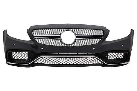 Front Bumper suitable for Mercedes C-Class W205 S205 C205 A205 (2014-2018) Limousine T-Model Coupe Cabriolet C63 Design