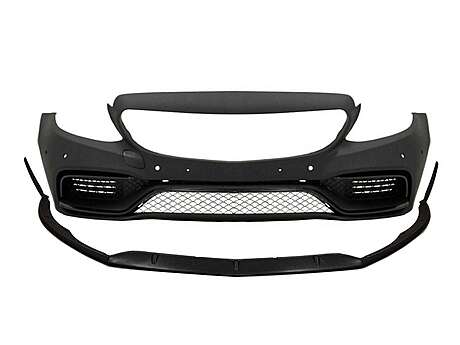 Front Bumper with Lip Extension suitable for Mercedes C-Class W205 S205 C205 A205 (2014-2020) Limousine T-Model Coupe Cabriolet C63 Design