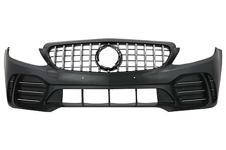 Front Bumper suitable for Mercedes C-Class W205 S205 C205 A205 (2014-2020) Limousine T-Model Coupe Cabriolet GT Design