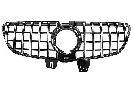 Central Grille suitable for Mercedes V-Class W447 Facelift (2020-Up) GT R Panamericana Design Black Chrome