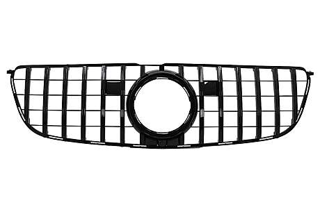 Central Grille suitable for Mercedes GLS X166 Facelift (2016-2018) GTR Design Black