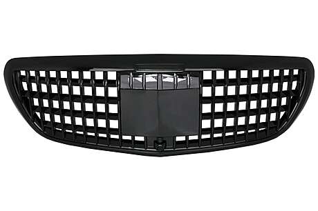 Front Grille suitable for Mercedes E-Class W213 S213 C238 A238 (2016-2019) Vertical Design Piano Black