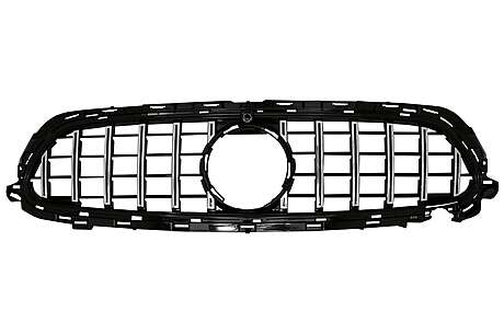 Central Grille suitable for Mercedes E-Class Facelift W213 S213 C238 A238 Sport Line (2020-Up) GT-R Panamericana Design Chrome