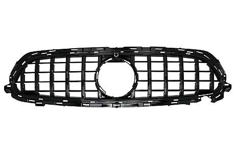 Central Grille suitable for Mercedes E-Class Facelift W213 S213 C238 A238 Sport Line (2020-Up) GT-R Panamericana Design Black