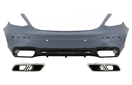 Rear Bumper with Exhaust Muffler Tips suitable for Mercedes E-Class W213 (2016-2019) E63 Design