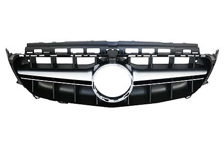 Central Grille suitable for Mercedes E-Class W213 S213 C238 A238 (2016-2019) Chrome Black E63 Design