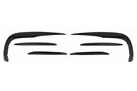 Front Bumper Splitters Fins Aero suitable for Mercedes E-Class W213 S213 C238 A238 Sport Line E53 (2016-2020) Piano Black