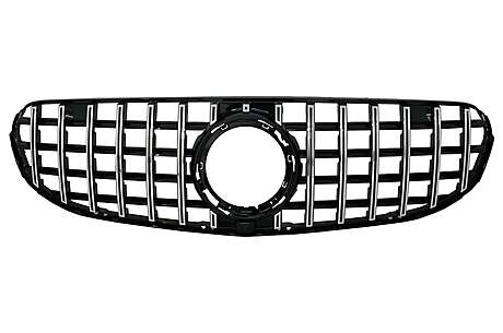 Front Central Grille suitable for Mercedes GLC X253 C253 Facelift (2020-up) Standard & OFF-ROAD GTR Panamericana Design Chrome