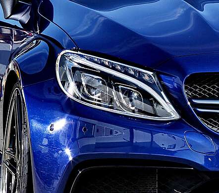 Cubiertas de faro cromadas IDFR 1-MB112-01C para Mercedes Benz C205 Coupe 2015-2019