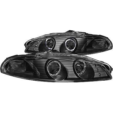 Headlights Black Angel Eyes Anzo 121365 Mitsubishi Eclipse 1997-1999