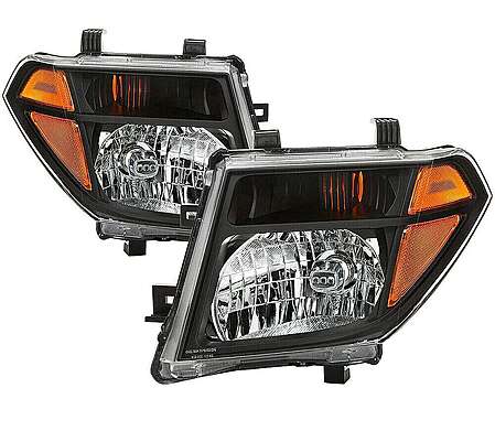 Headlights Black OEM Style Nissan Navara D40 2004-2009 / Nissan Pathfinder R51 2005-2008