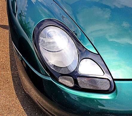 Cubiertas para faros negro brillo IDFR 1-PS100-01PBK para Porsche Boxster 1997-2005