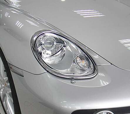 Cubiertas de faro cromadas IDFR 1-PS201-01C para Porsche Cayman 2005-2008