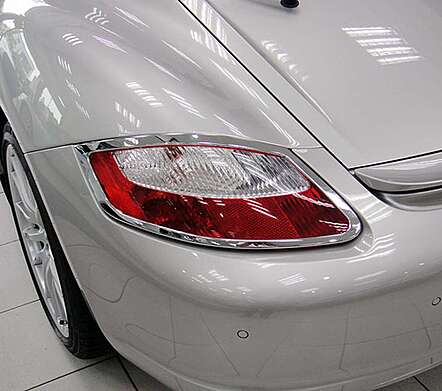 Cubiertas de piloto trasero cromadas IDFR 1-PS201-02C para Porsche Cayman 2005-2008