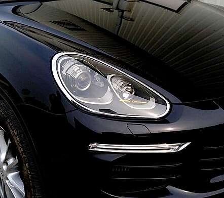 Cubiertas de faro cromadas IDFR 1-PS133-01C para Porsche Cayenne 2015-2018