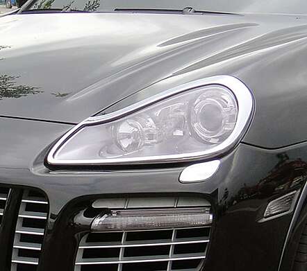 Cubiertas de faro cromadas IDFR 1-PS131-01C para Porsche Cayenne 2007-2010