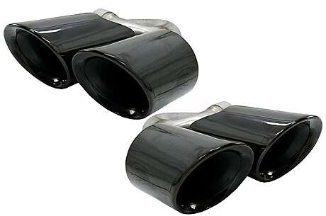 Exhaust Muffler Tips Quad suitable for Porsche Cayenne 9Y0 SUV 3.0 (2018-up) Upgrade to Cayenne S Black