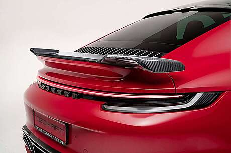 Spoiler Wing (carbono) Techart 092.100.880.009-T para Porsche 911 Turbo 992 (original, Alemania)