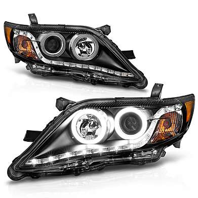 Diodo de optica delantera negra con ojos de angel Anzo 121442 para Toyota Camry 2010-2012