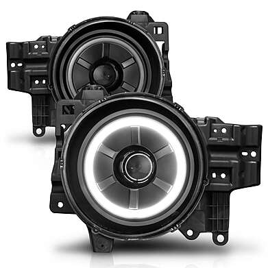 Opticas delanteras negras con ojos de angel Anzo 111116 para Toyota FJ Cruiser 2006-2013