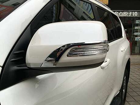 Cubiertas de espejo estrechas cromadas para Toyota Land Cruiser Prado 150 2017-2021