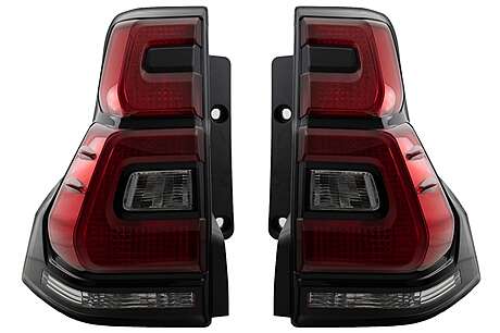 Taillights LED suitable for Toyota Land Cruiser FJ150 Prado (2010-2018) Red Clear Light Bar (2018+) Design