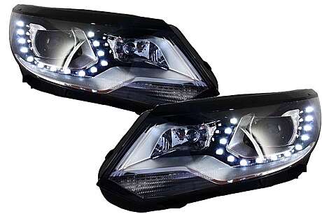 Headlights LED DRL suitable for VW Tiguan MK I Facelift (2012-2015) OEM Xenon Design