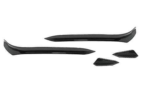 Front Bumper Side Fins Flaps suitable for VW Golf 7.5 GTI 5G Hatchback (2017-2020) Carbon Look