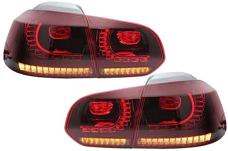 Taillights Full LED suitable for VW Golf 6 VI (2008-2013) R20 Design Red Smoke Turning Light Static