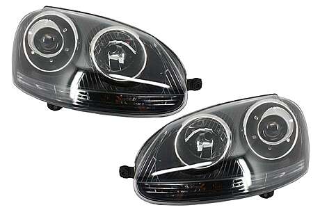 Xenon Look Headlights suitable for VW Golf 5 V Mk5 (2003-2007) Jetta (2005-2010) GTI R32 Black Edition