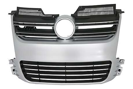 Front Grille suitable for VW Golf 5 V (2003-2007) R32 Design Brushed Aluminium